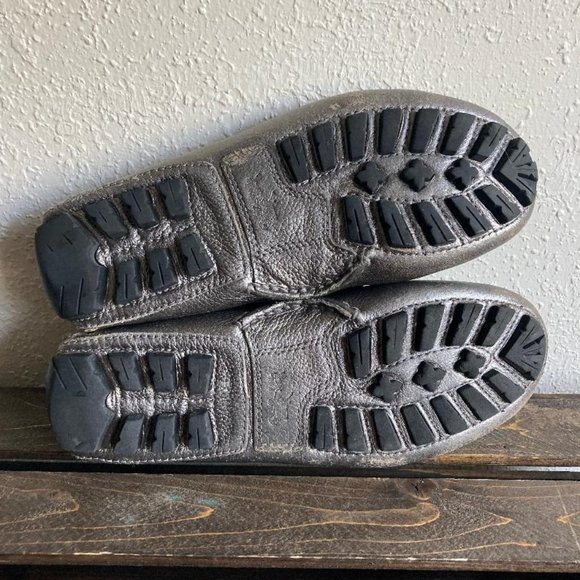COACH Arlene Turnlock Women's Driving Loafers Shoes Silver Metallic Size 5.5 - Picture 8 of 9
